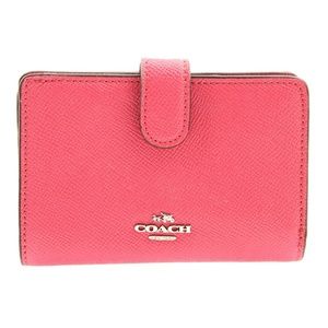 COACH NWT Crossgrain Leather Medium Corner Zip